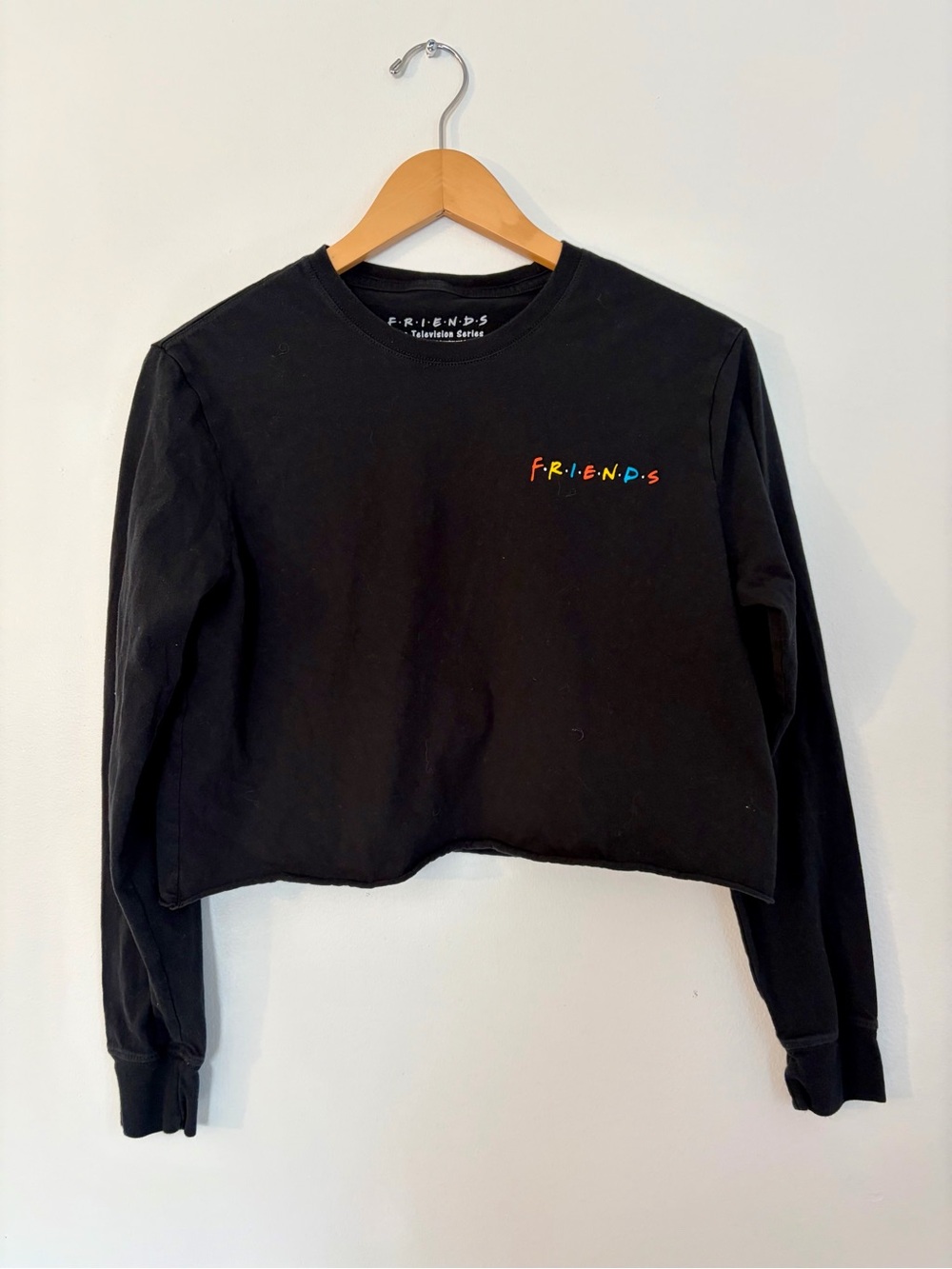 FRIENDS Black Graphic Tee with White Screenprint